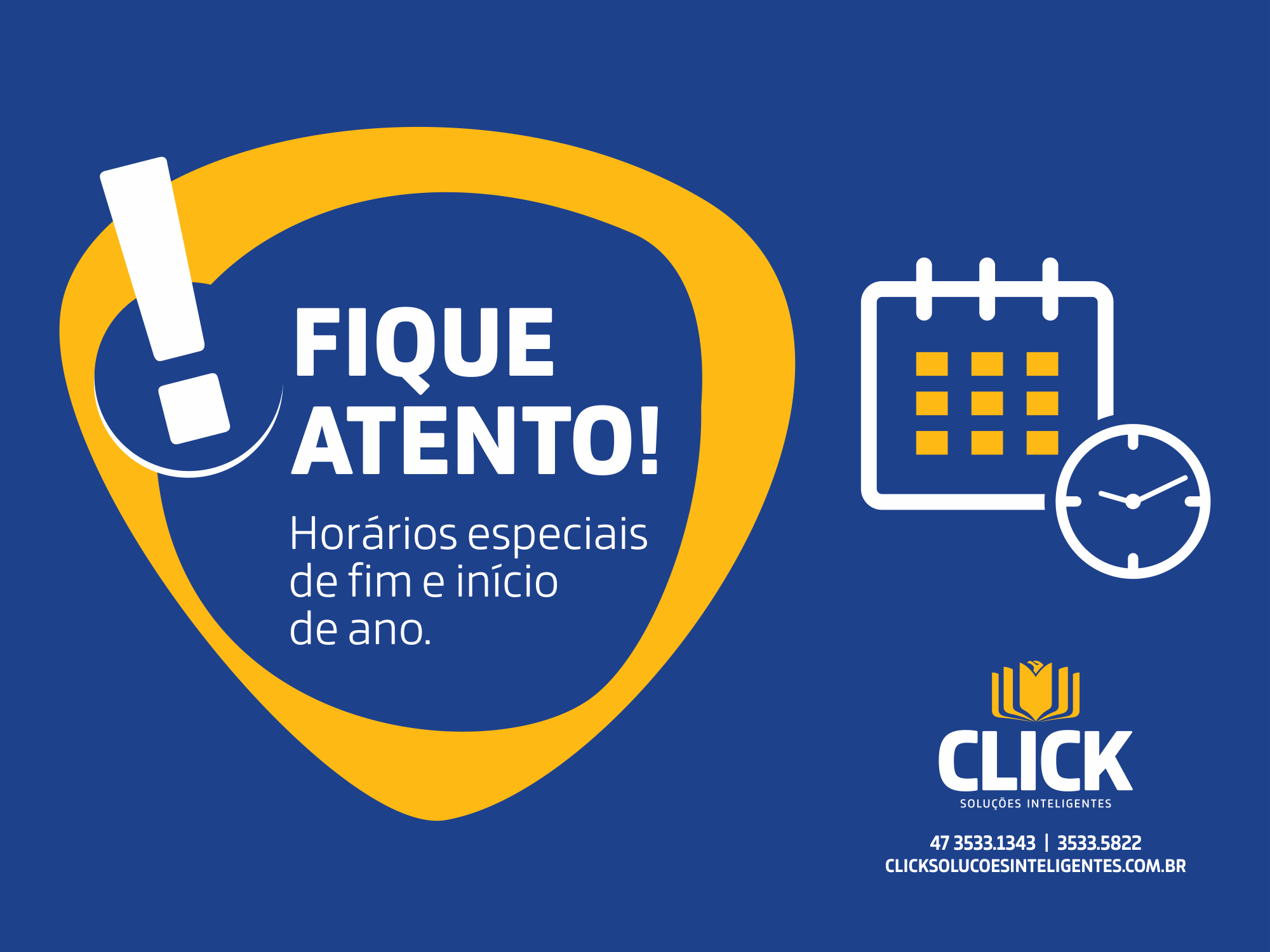 Horários especiais de fim e início de ano