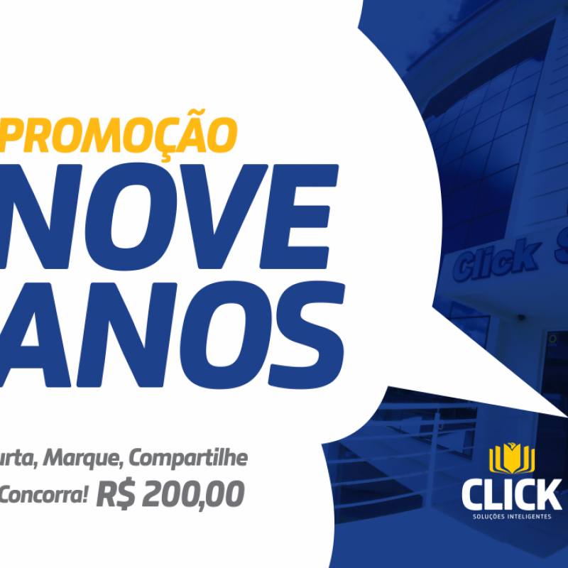 Promoções Click Soluções - 9 Anos